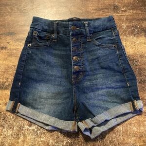 Aeropostale Dark Denim Button Fly Jean Shorts sz 0